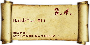 Halász Ali névjegykártya